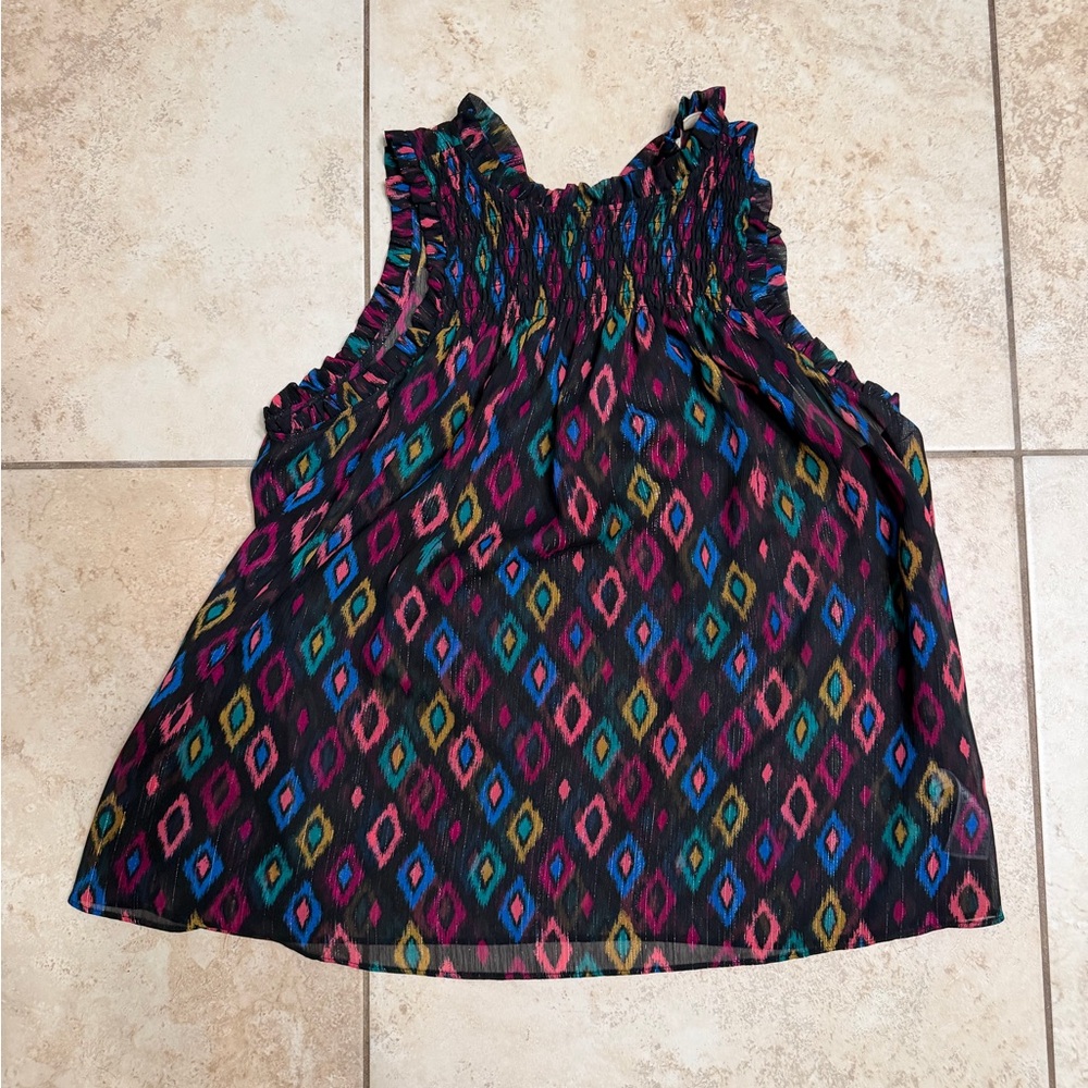 Gap - Multicolor Diamond-Print Sleeveless Top
